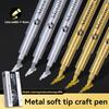 highlight Metallic Marker Pen Gold White Waterproof Permanent Paint Marker Pen for Rock Mug Ceramic Glass DIY Painting
