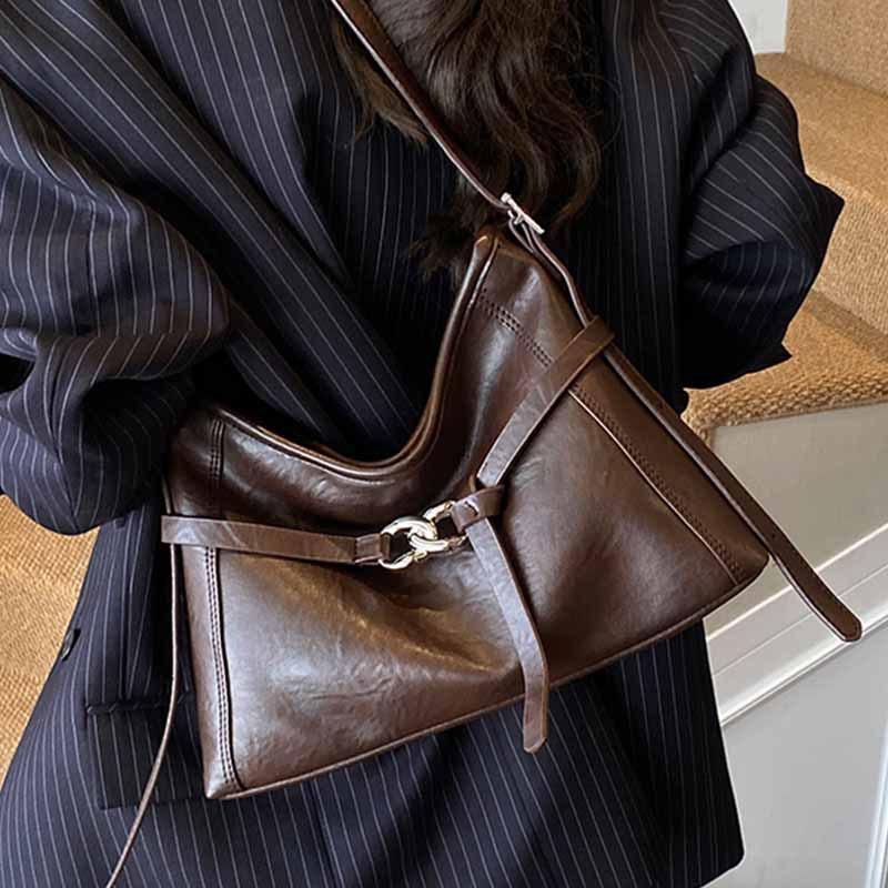 Premium Retro Large-capacity Tote Bag Women's 2025 Winter New Fashion Versatile Popular Shoulder Messenger Bag