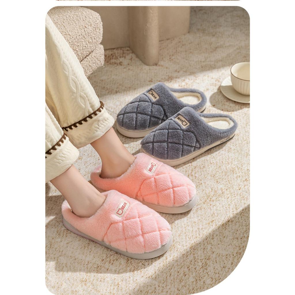 Home Shoes, Thick Soled Slippers, Plush, Cotton Slippers, Warm Shoes, Plush, Couple Slippers
