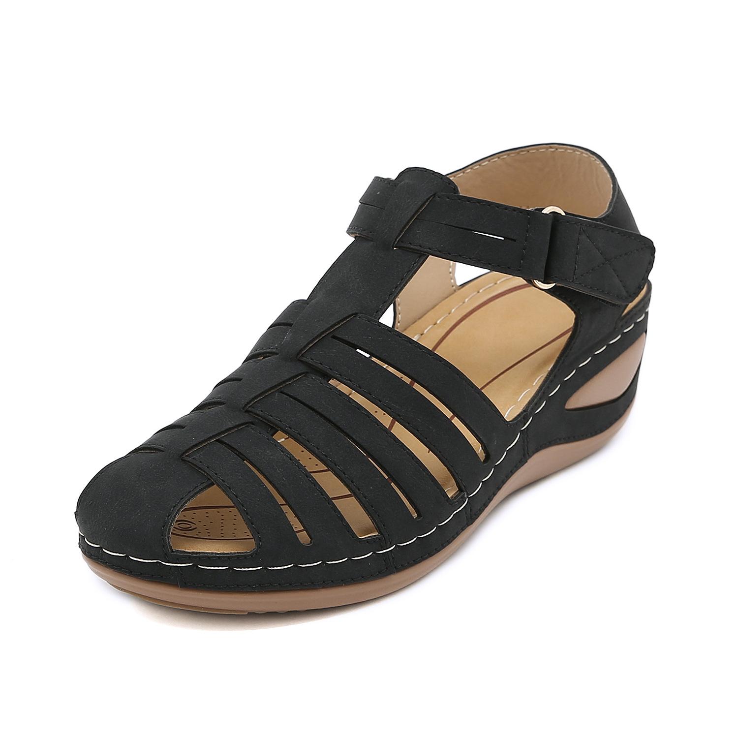 

Fashion Plus Size Shoes for Women 36-43 Summer Fashion Women Platform Wedges Comfortable Non-slip Cover Toe Sandals Women Footwear 43 чёрный