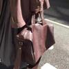 Minimalist Bowling Bag Women 2025 Fall Trendy Canvas Tote Shoulder Handbag Street Style Large Capacity