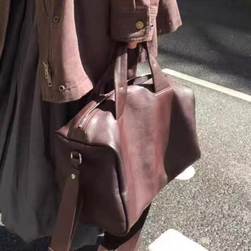 Minimalist Bowling Bag Women 2025 Fall Trendy Canvas Tote Shoulder Handbag Street Style Large Capacity