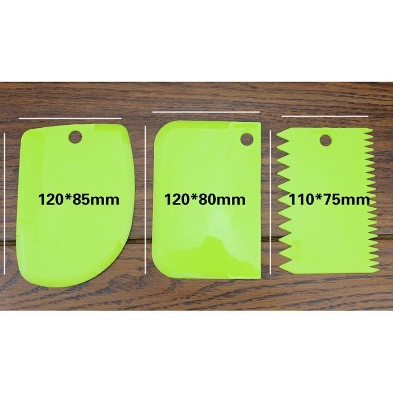 3Pcs Cream Scraper Set Kitchen Baking Cream Cake Scraper Household Dough Cutter DIY Baking Tool Color Scraper