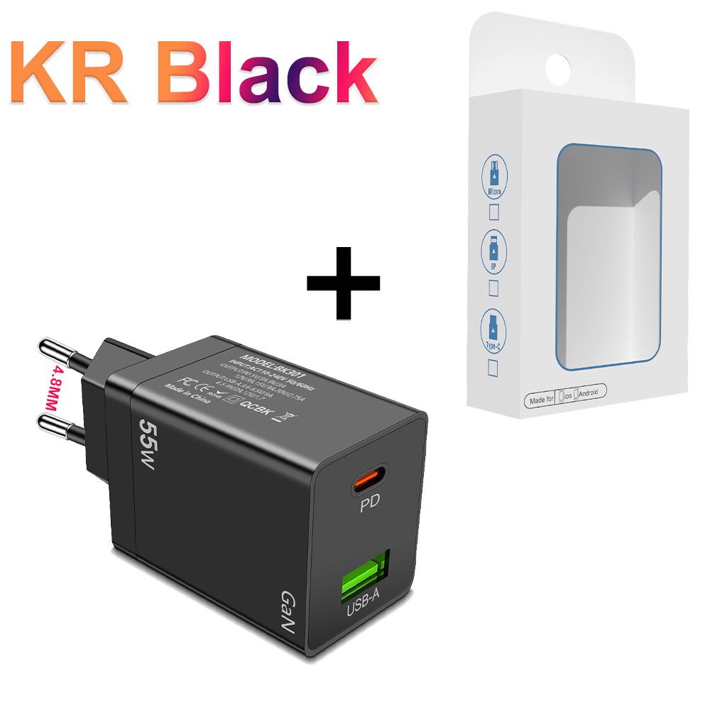 55W GaN PD Fast Charger: EU/US/UK Plug for Mobile Phones & Computers