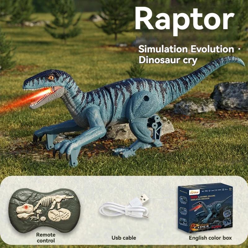 2.4Ghz 5-Channel Remote Control Dinosaur Toys For Kids Robot Walking Dinosaur Toys Simulation Velociraptor Gifts For Boys