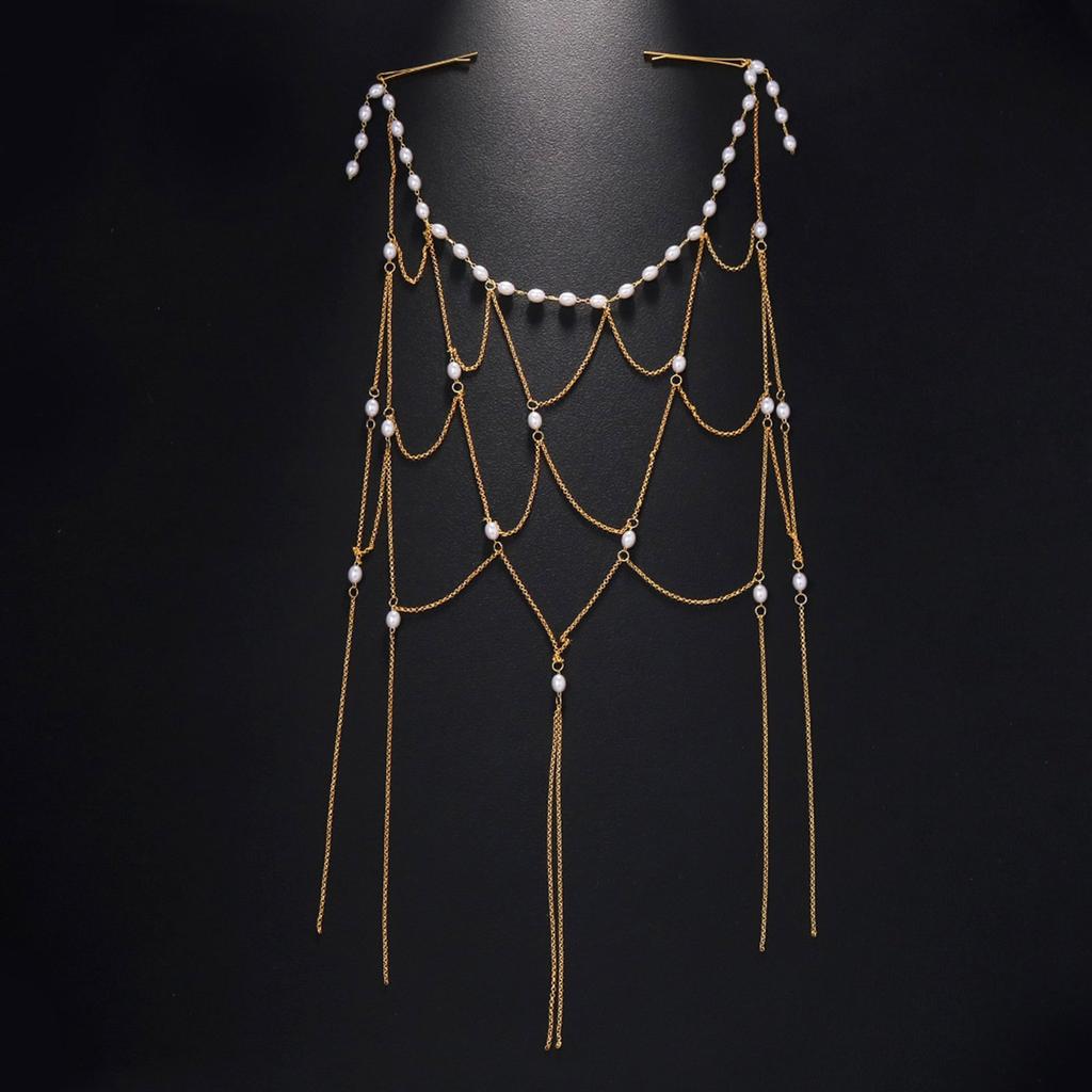 Handcrafted Pearl Tassel Hair Jewelry Classic Pearls Tassels Pendant Hair Accessory for Brides and Formal Gatherings