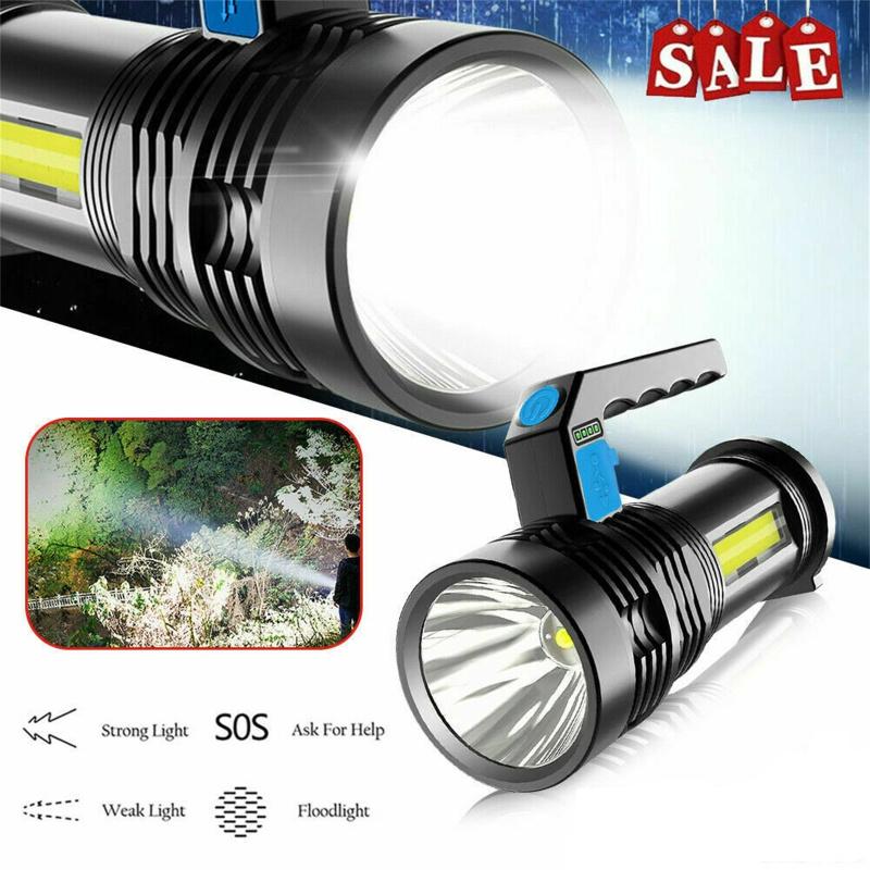 1200000lm Mini Flashlight Torch 4 Modes Super Bright High Power Rechargeable Searchlight With Power