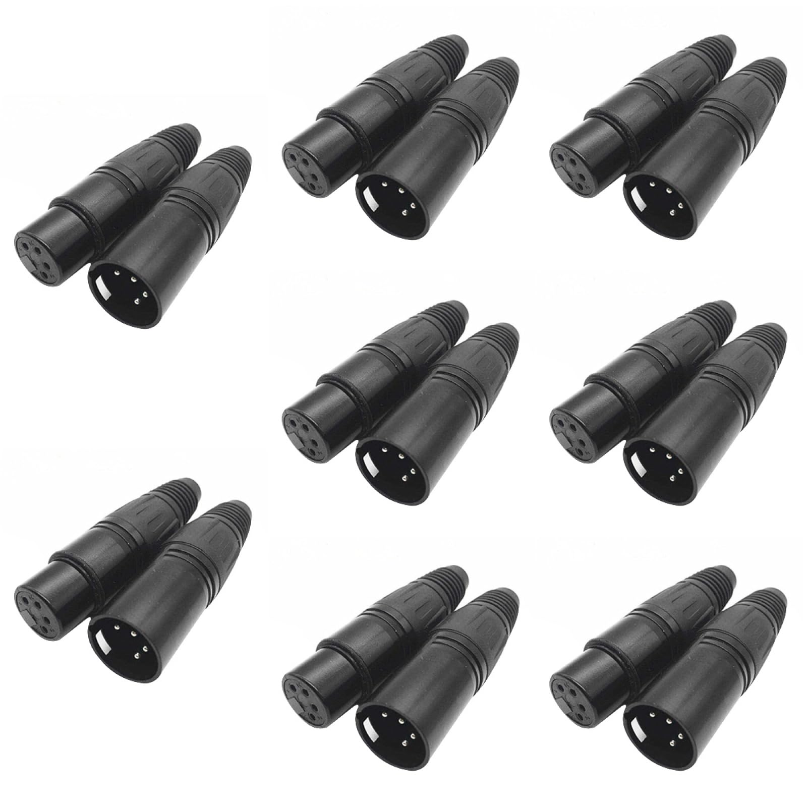 

POPETPOP 4-Core XLR Head, XLR Audio Socket, Male XLR Connector, 4-Pin XLR Connector, Solder Microphone Line Plug, XLR Plug for Speakers, Microphones,