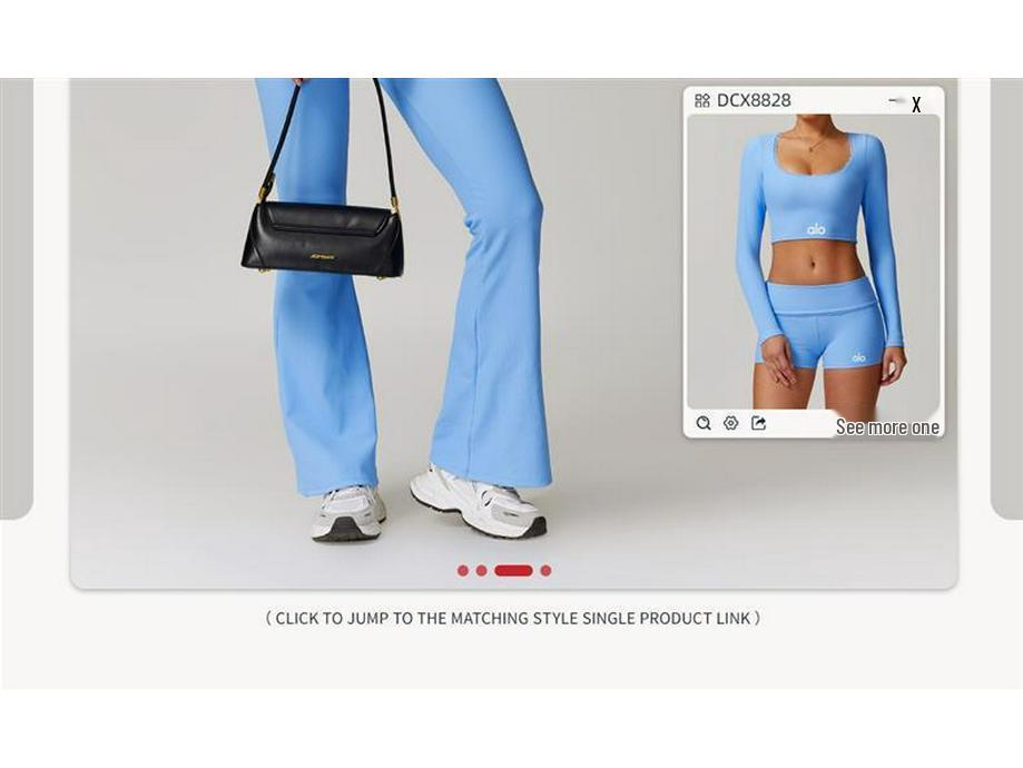 Prada Damen High-Waist Yoga Schlankmachende Weitbeinige Hosen & Spitze Fitness Set