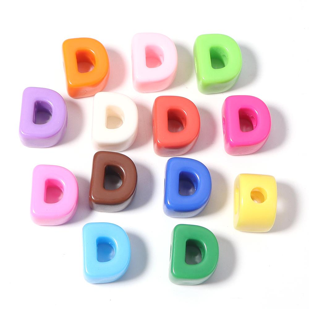 10pcs A-Z Letter Beads Acrylic Alphabet Beads Largr Size Loose Beads  For Jewelry Making DIY Keychain Phone Chain Accessories