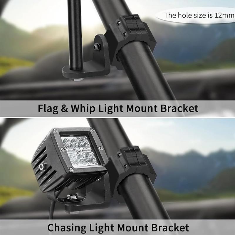 LED Whip Light Mounts UTV Flag Mount Led Antenna Brackets for ATV Roll Bar Cage RZR 900 1000 XP PRO Commander Accessories