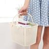 Plastic Wicker-Style Handheld Storage Basket Bathroom Kitchen Fruits Cosmetics Laundry