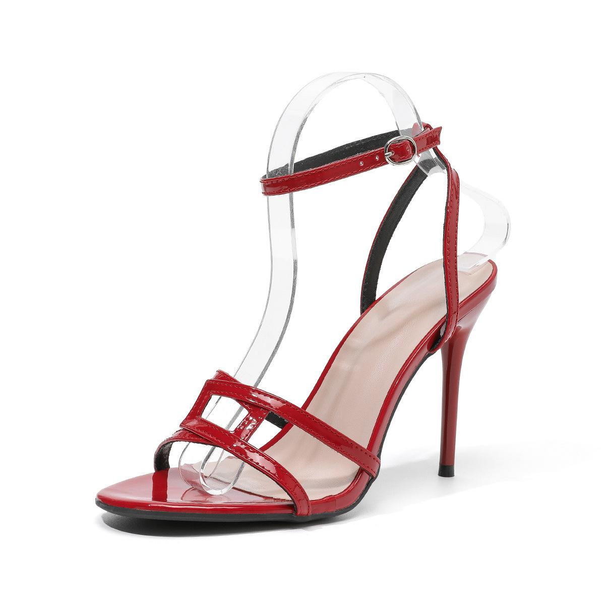 

Strappy Heels for Women Lace Up Ankle Strap Round Open Toe Stiletto High Heels Women s Heeled Sandals for Prom Wedding Party Summer Dress Sandal Shoes 43