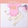 Cool Big Little Sister Tee Pants Set, Gold Letter Print, Perfect For Spring, Summer, And Fall