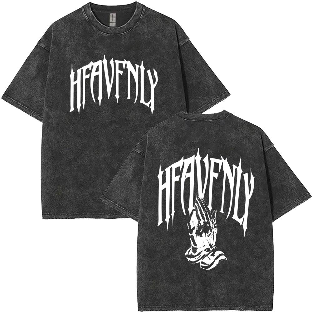 Christian Religious Jesus Prayer Washed Vintage T-shirt Tops Male Fashion Oversized T Shirts Men Women Gothic Clothes