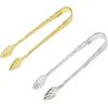 Honbay 2PCS Stainless Steel 3.74 Inch Vintage Rose Handle Sugar Cube Tongs Ice Cube Tongs Mini Serving Tongs Small Food Clips Kitchen Tiny Tongs for