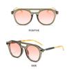 Stylish Pilot Round Sunglasses Double Bridge Sunglasses UV Protective Glasses Orange Shades for Women Men Hip-Hop Sun Eyeglasses