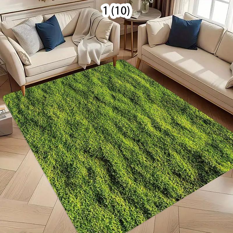 Natuur Wilde Gras Vloerkleed Kunst Schilderij Meisjes Patroon Antislip Mat Groen Schilderachtig Decoratief Tapijt voor Huis Woonruimte 80x120cm