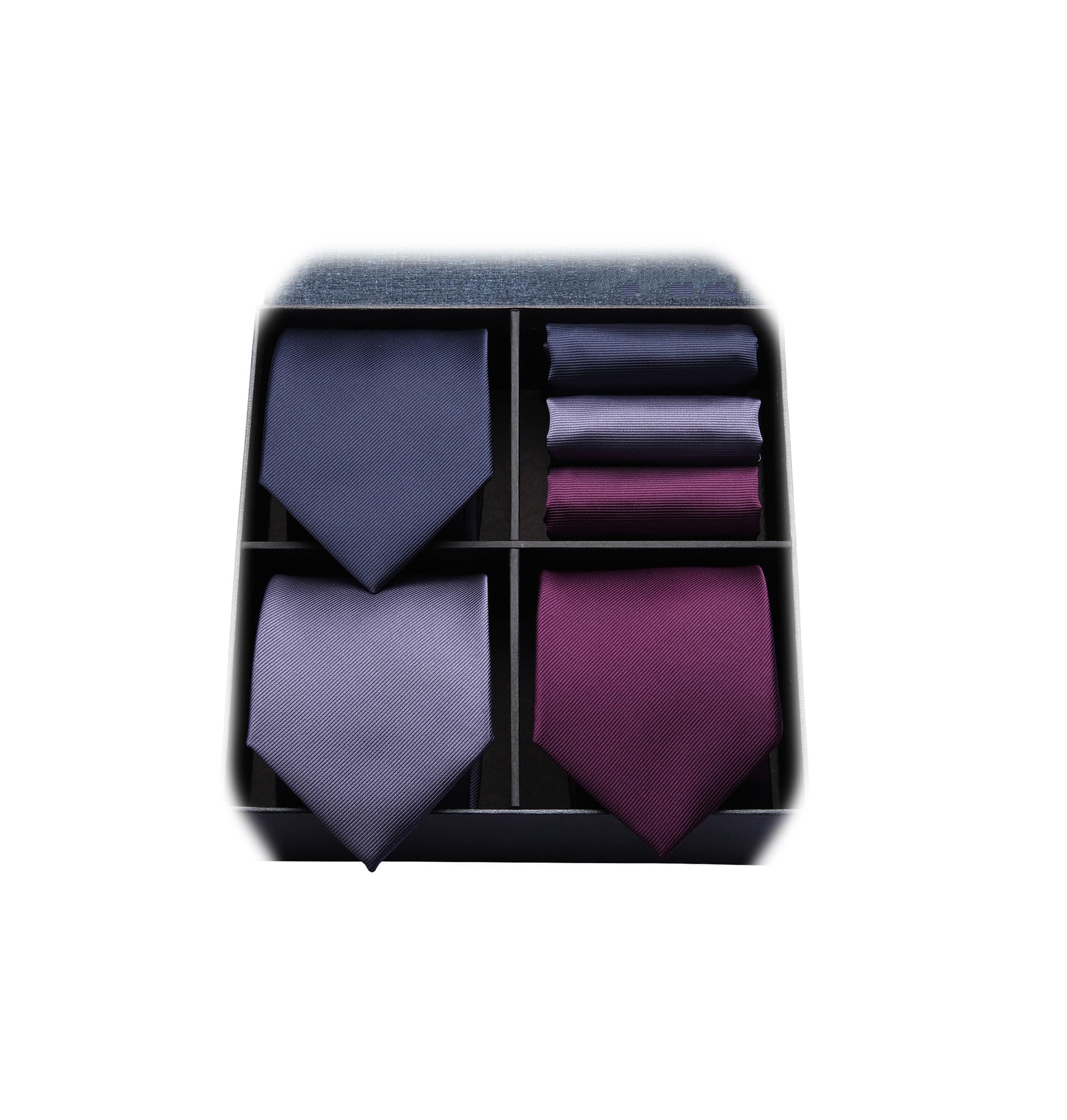 

[HISDERN] Plain Tie Set of 3, Formal Tie and Pocket Square Set for Men, Perfect for Weddings, Father s Day Gifts, Washable T3-01