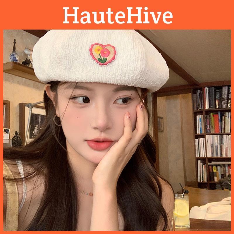 Embroidery Beret Floral Hat Women Lightweight Breathable Caps Fashion Gifts
