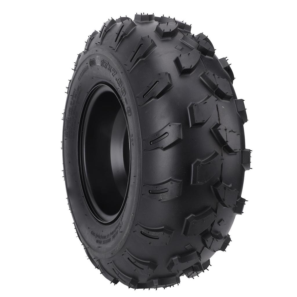 8in Rubber Vacuum Tire 17X7.00 8 17 7 8 Aluminum Alloy Rim Non Slip Textured Wheel Replacement for ATV Quad Off Road Go