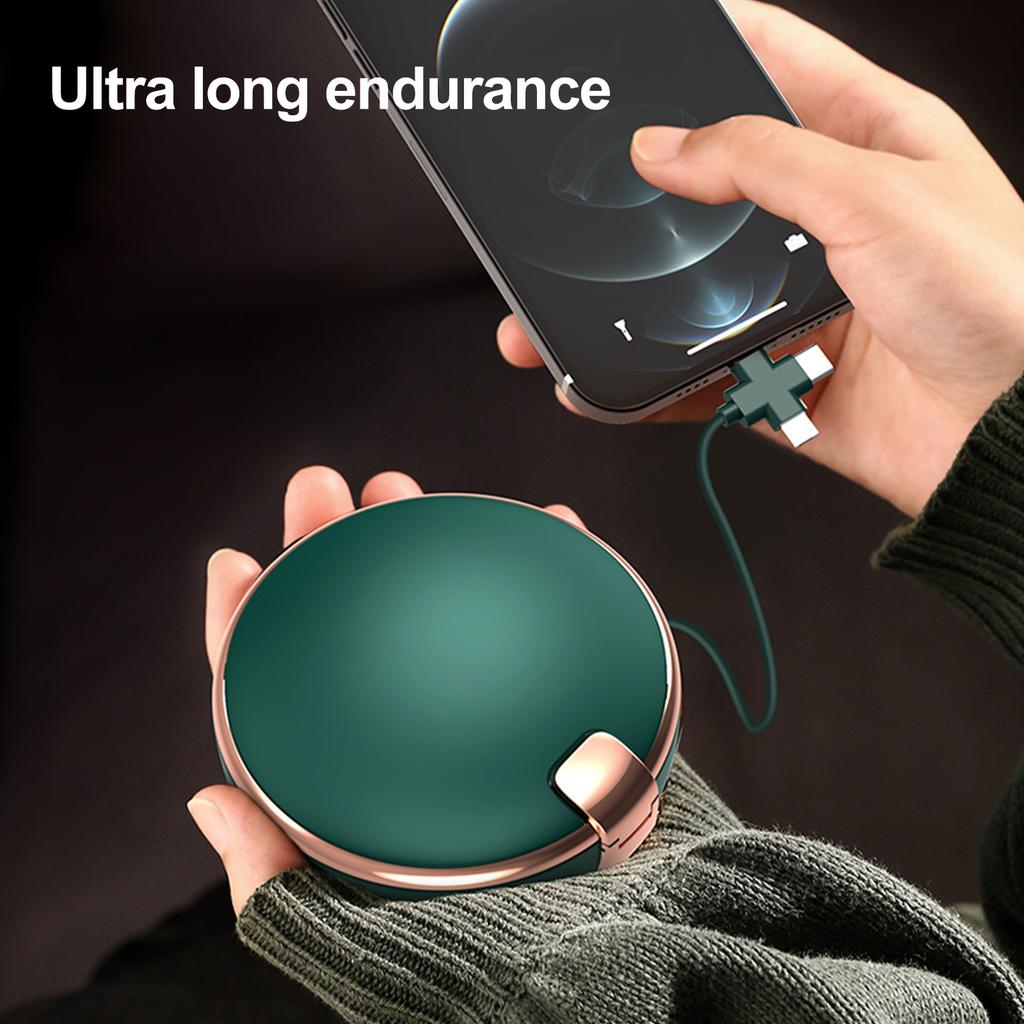 Multifunctional Hand Warmer 2 Temperature Modes Fast Heating 3 In 1 Mini Portable Makeup Mirror