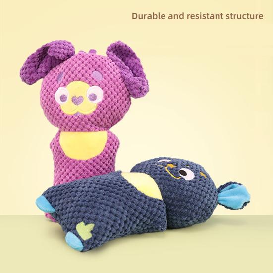 Squeaky Dog Toys for Small Dogs and Puppies Cartoon Shape Chew Toy Corn Velvet Interactive Chew Toy for Teeth Cleaning and Oral Care