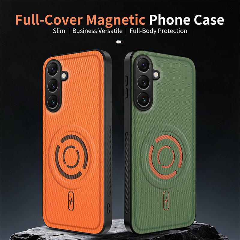 For Samsung Galaxy A37 A57 A56 A36 A26 A55 A54 A18 A17 A16 A15 A14 5G A06 A07 Phone Case Magnetic Weave Texture Back Cover