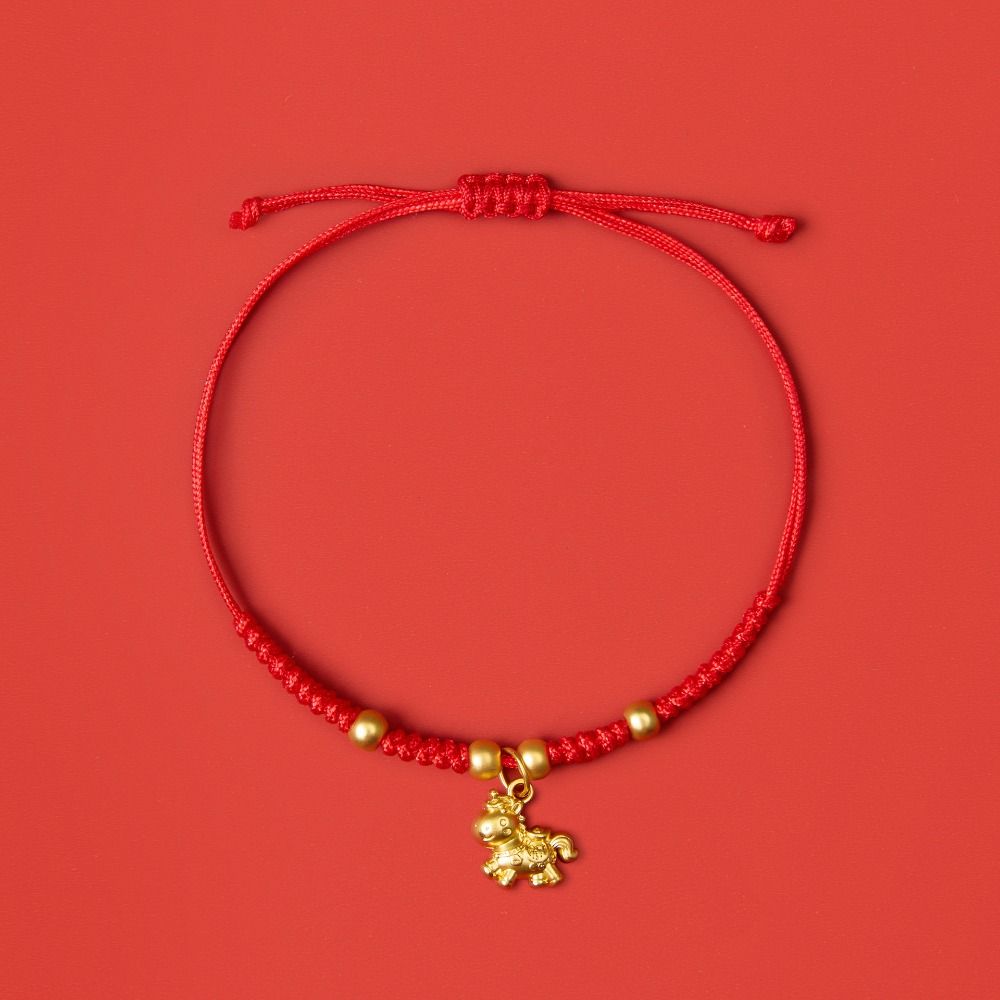 Chinese Style Horse Year Bracelet 2026 Horse Year Fortune Bracelet Lucky Pony Red Rope  Girls