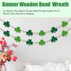 St. Patrick's Day Banner Wooden Bead Wreath Suitable For St. Patrick's Day Decorative Hanging