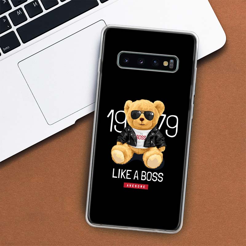 Fashion Brand Bear Phone Case For Samsung Galaxy M21 M12 M31S M32 M51 M52 Note 20 Ulte 10 Plus 9 8 J4 J6 + J8 M11 F52 F62