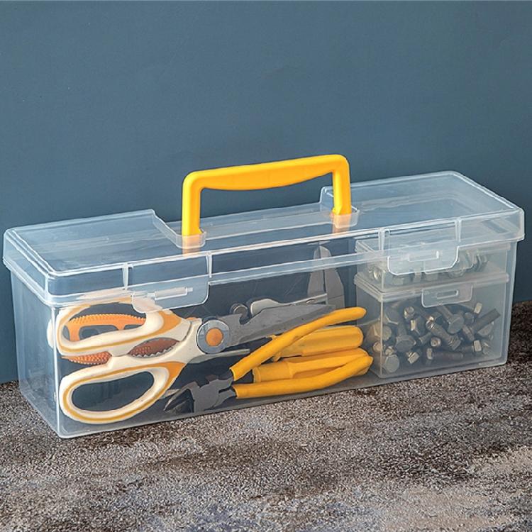 Clear Hardware Storage Box With Handle Perfect For Organizing Supplies And Workshop Tools Handheld Toolbox