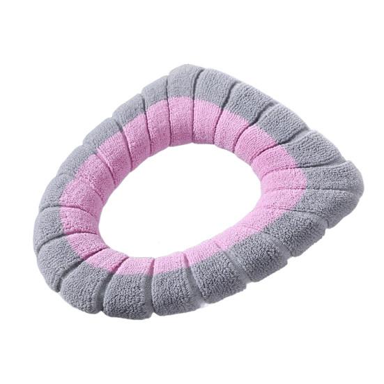 Toilet Seat Cover Mat Soft Velvet Fabric Universal Bathroom Toilet Seat Cover Washable Closestool