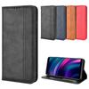 BLU J9L Leather Phone Case, Magnetic Flip, Card Slot, Protective Shell with Retro Pattern.
