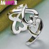 925 Sterling Silver Double Line Female Couple Ring Jewelry