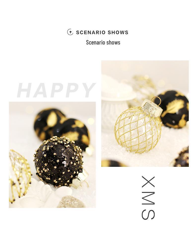 Weihnachtsbaumschmuck-Set im europäischen Stil, hohe Qualität, PET: Dekorative Weihnachtskugeln