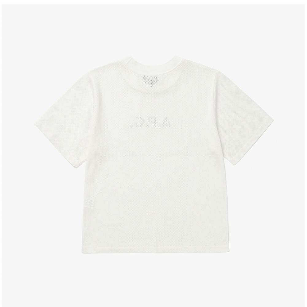 ApeSSe Cogaf F26179 Aad Ecru Mae Mae Pique MeSh Women S Short Sleeve Tee