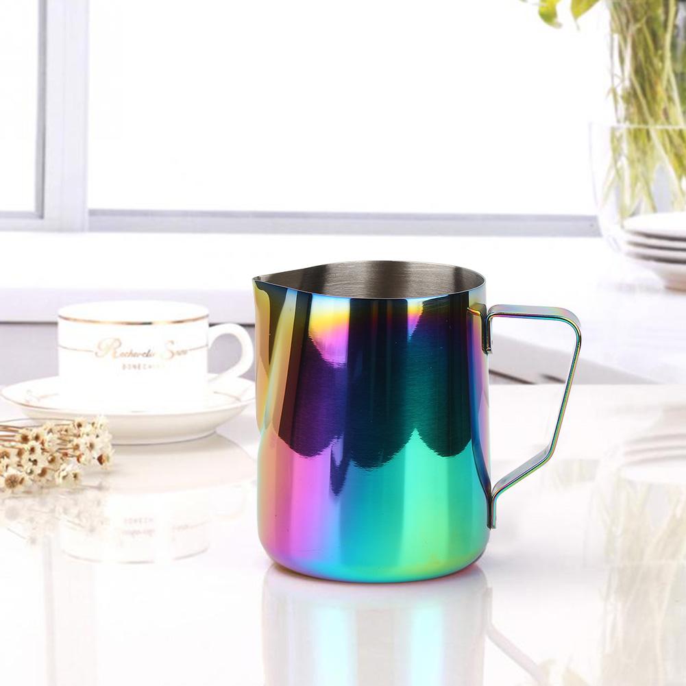 Stainless Steel Colorful Coffee Jug Milk Frothing Pot Espresso Latte Art Pitcher Cup (600ml)