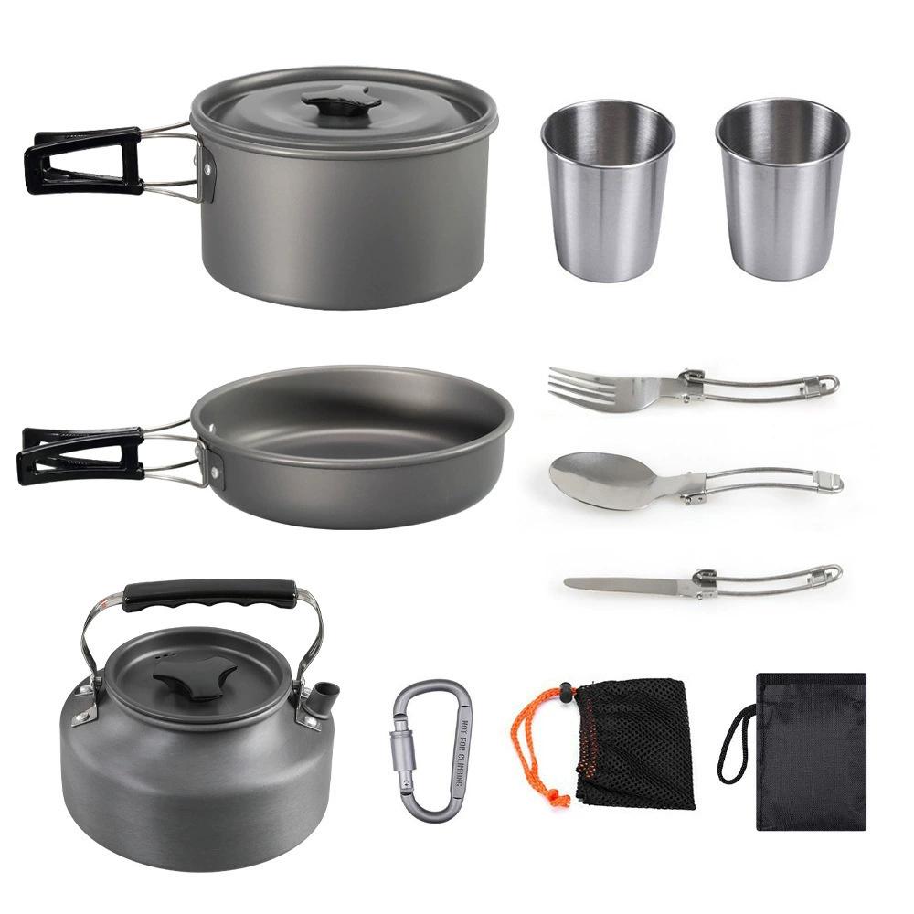 Camping Cookware Set Portable Durable Outdoor Cookware with Tableware Set