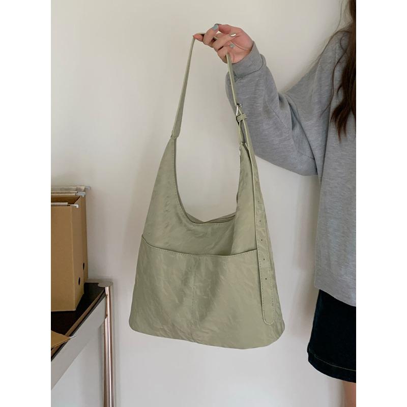 

Мягкая сумка большой вместимости, женская новая летняя рабочая сумка на плечо/подмышку, повседневная сумка-тоут для поездок зелёный