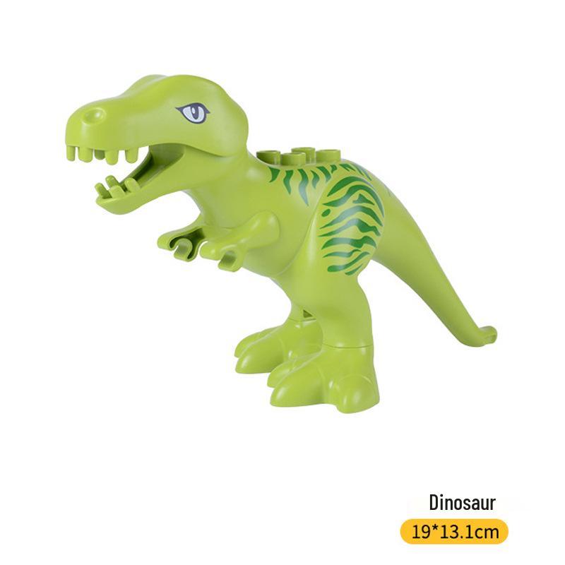 Compatible LEGO Large Building Blocks & Animal Accessories: Dinosaur, Crocodile, Tiger, Giraffe, Chicken, Dog, Cat.