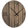 Large Wooden Wall Clock Solid Oak Brown 80cm