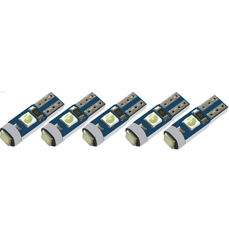 5 Stück 12V T5 3030 LED-Birne Auto Innenbeleuchtung Armaturenbrett Auto Instrumentenlampe