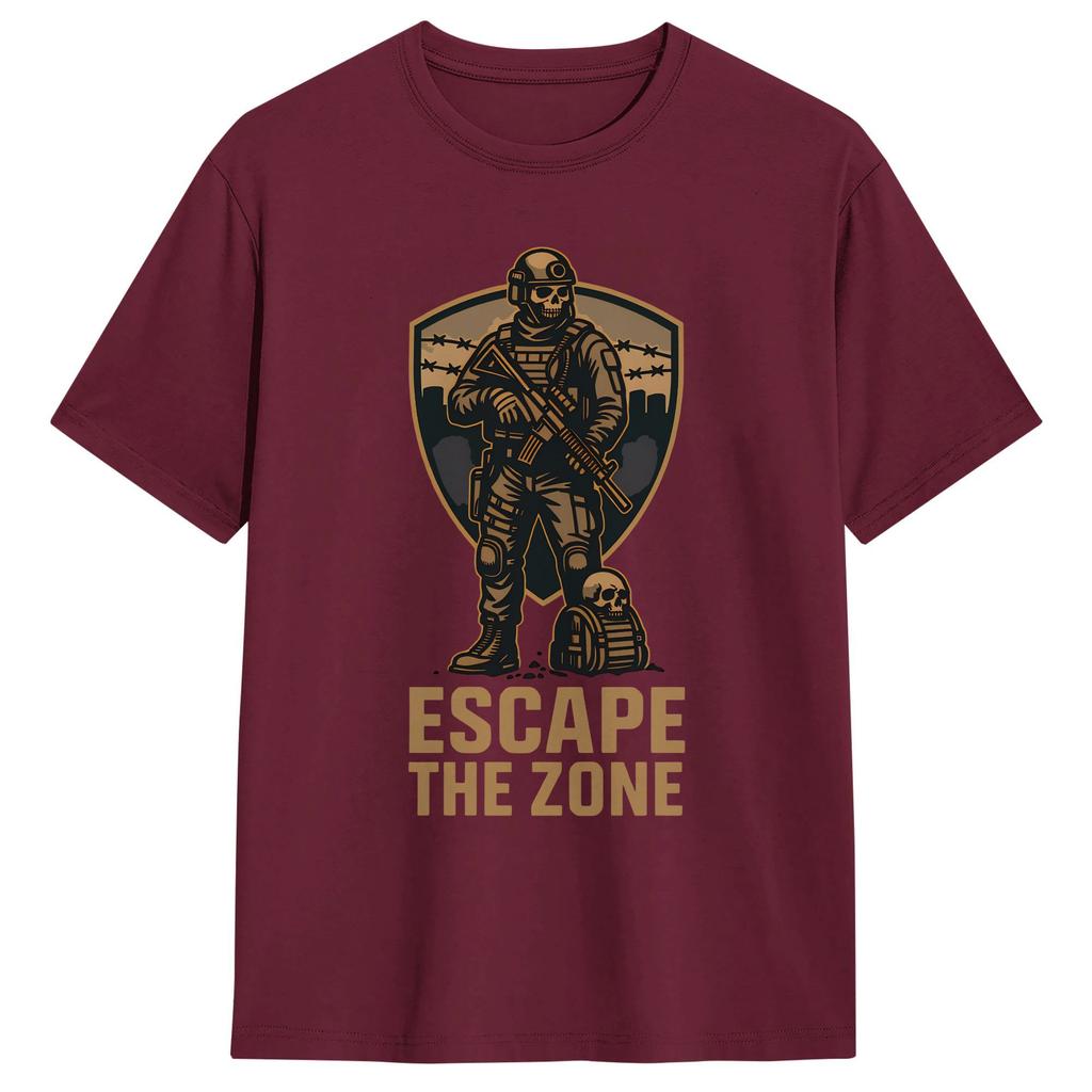 Unisexs T Shirt Escape the Zone Tactical TShirts Hippie Summer Tee Shirt Y2K Retro 100 Cotton Tops Gift
