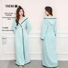 Women's Hooded Coral Fleece Bathrobe - Thick, Absorbent, and Cozy Pajamas for Autumn and Winter.