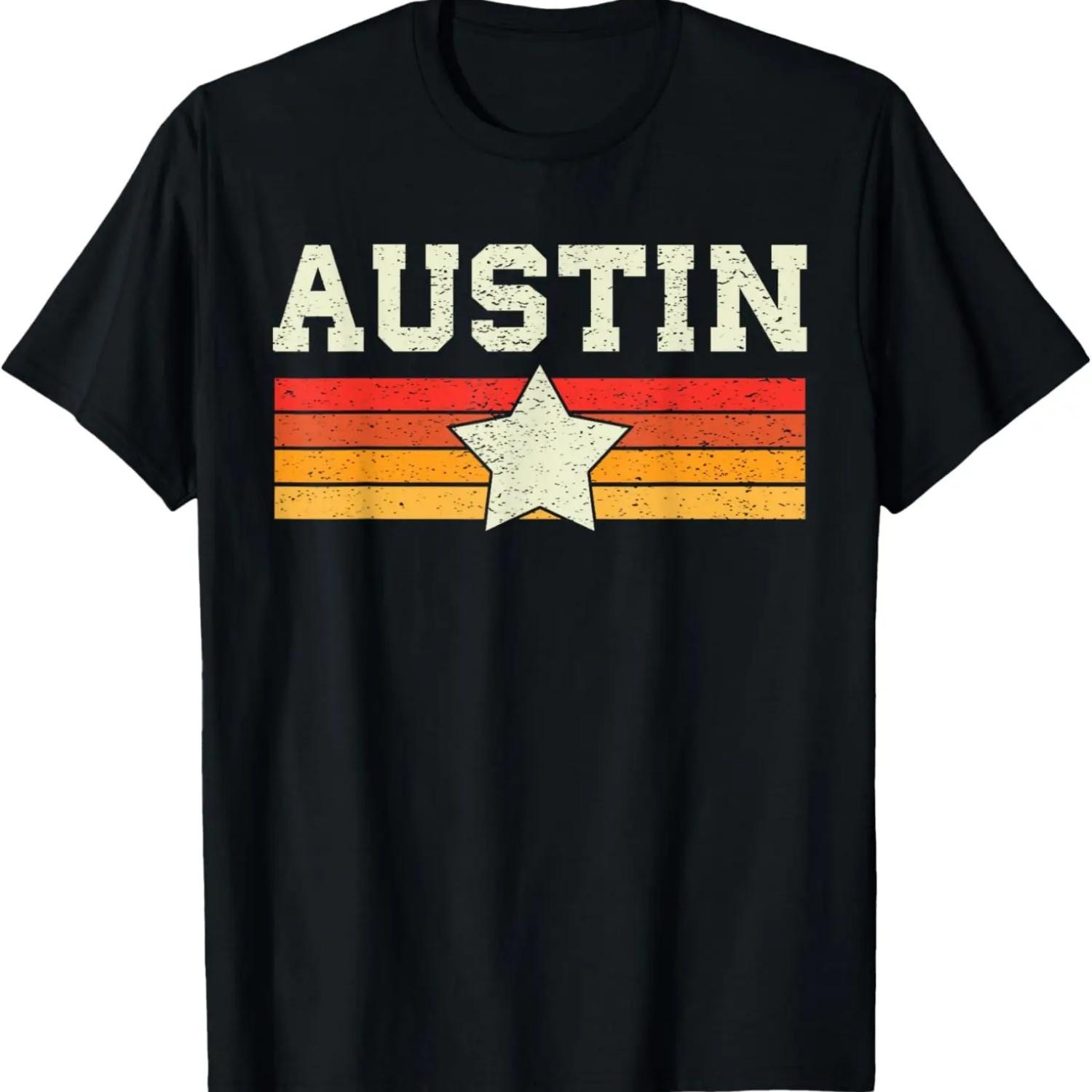 

Austin Texas T-Shirt Retro Vintage Shirt Gift Men Women Kids T-Shirt S чёрный