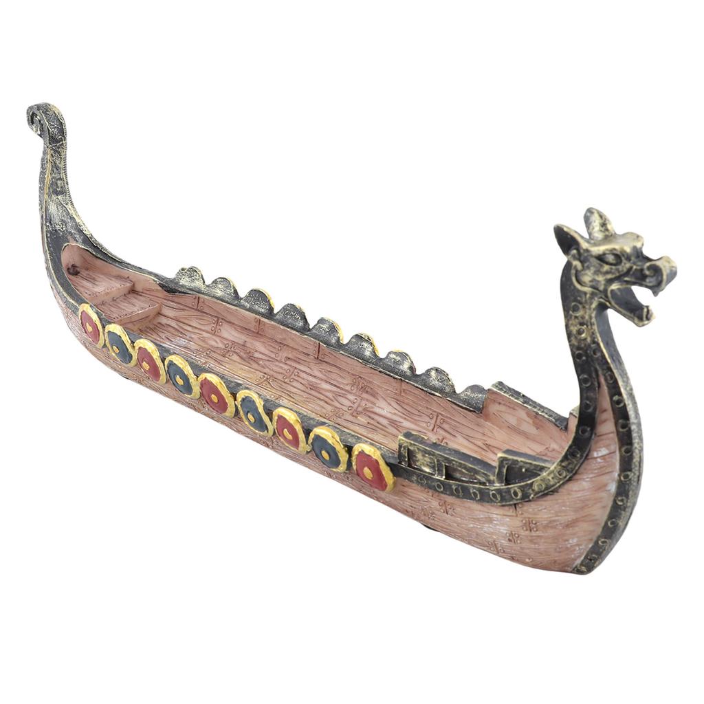 Vintage Viking Ship Resin Sculpture Craft, Exquisite Home Decor Ornament, Resin Viking Ship Aroma Diffuser