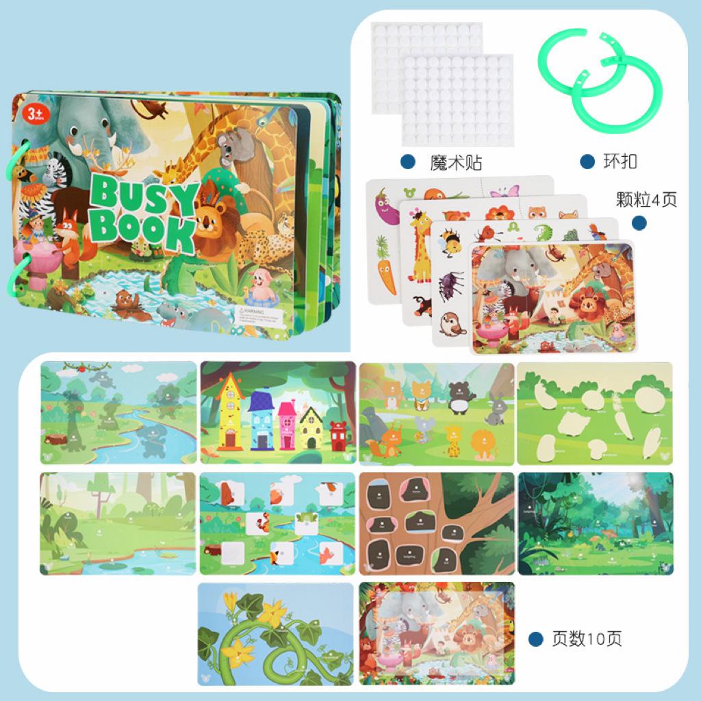 Non-Toxic Montessori Baby Busy Book My First Quiet Book Paste Early Learning Education Children Toy Matching Puzzles Game For Baby Gift