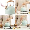 Modern Stainless Steel Whistle Kettle With Collapsible Handle For Home Kitchen And Gift Use