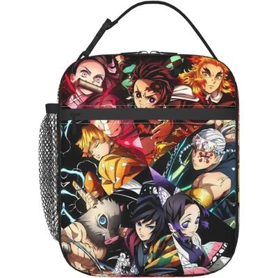 Niedliche, individuell gestaltete, wiederverwendbare Lunchtasche mit japanischem Anime-Motiv, auslaufsicher, gefrierbar, isoliert, Kühlbox für Jungen und Mädchen zum Schulpicknick